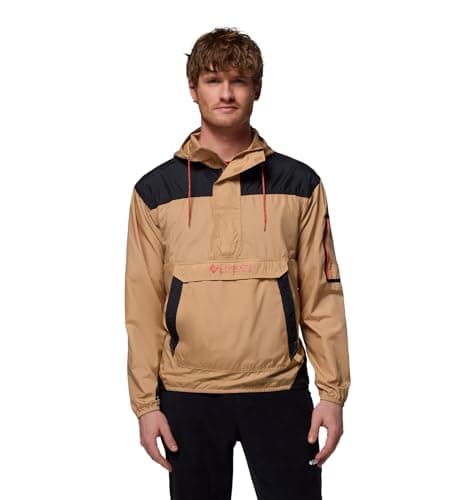 Image of Columbia Men's Challenger 2 Windbreaker, Lightweight Windbreaker Jacket, Canoe/Black, XX-Large