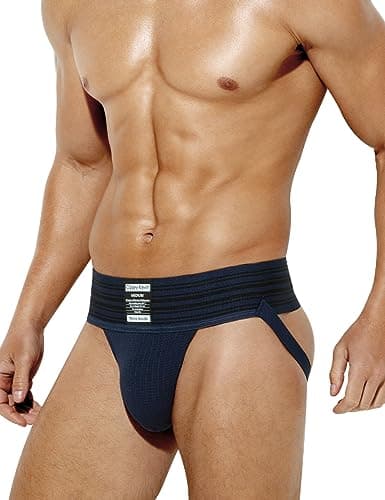 Image of Casey Kevin Mens Jockstrap Sexy Underwear Breathable Athletic Supporter for Male Jock Strap,A5-ck2213-dark Blue,XL