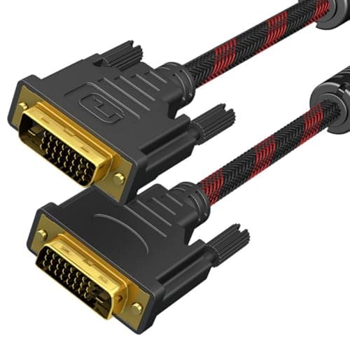 Image of DVI to DVI Cable DVI-D 24+1 Gold Plated Cable Dual Link Support Video Cable Converter Supports Monitor PC TV Gaming Projector -1080p Full HD 60Hz(1.5m)