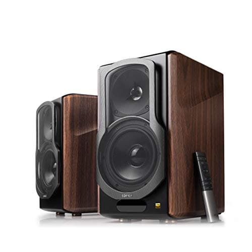 Image of Edifier S2000MKIII Active Bookshelf Speakers 2.0, Bluetooth v5.0 aptX HD & Optical/Coaxial/Line-In, 130W RMS, 45Hz–40kHz, 5.5" Aluminium Midbass & 1" Planar Tweeters, Wood Enclosure, Walnut