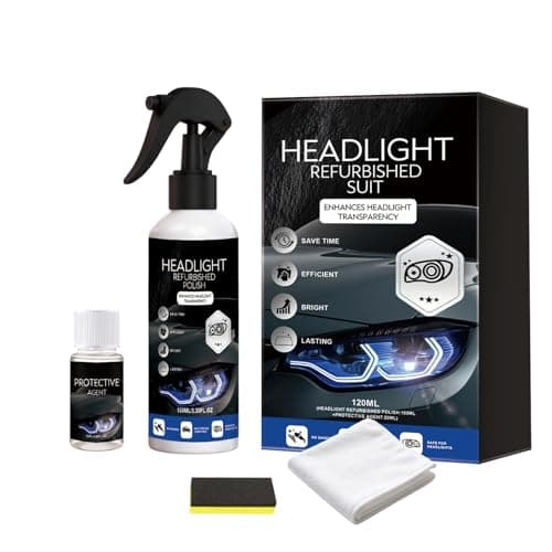 Image of Pipihome Headlight Restoration Kit, Universal Car Headlight Restoration Repair & Polishing Kit, Restore Oxidized & Yellowed Headlights with Crystalline Coating for All Vehicle Types