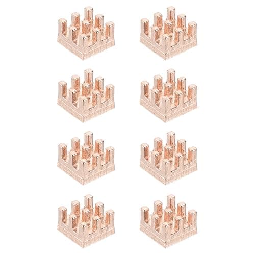 Image of PATIKIL Copper Heatsink 6x6x4mm, 8 Pcs Heat Sink Cooler Radiator for Raspberry Pi Chip CPU Power Transistor FET IC Power Amplifier