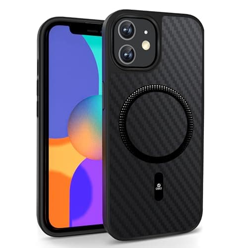 Image of ONES Magnetic for iPhone 12/12 Pro Case, [Compatible with MagSafe][Military-Grade Drop Protection] Carbon Fiber Pattern, Shockproof Protective Hard Back Cover for iPhone 12/12 Pro Case,Black
