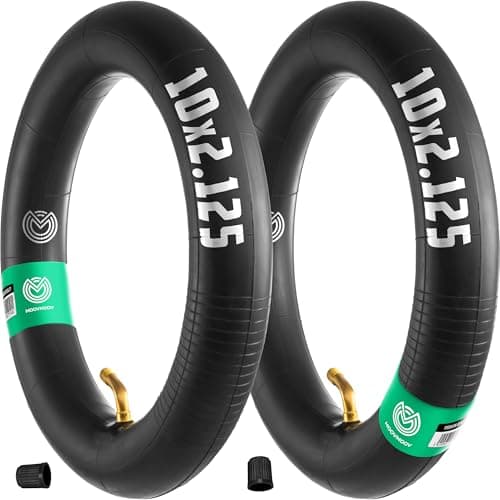 Image of MOOVMOOV (2-Pack) 10x2.125 Inner Tubes Bent Valve 70/0 | Compatible with Pure Air (Pro) E-Scooter, Others - Inflatable Tyre Installation 10 Inches: 10x2.125-10x2.25-10x2.5