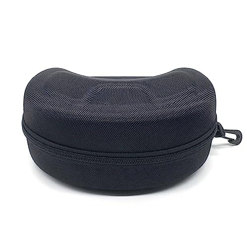 Image of SEIWEI Black Eyewear Case for Safety Goggles Sunglasses, Hard Shell Shockproof Protective Box EVA Storge Bag with Zipper & Carabiner Hook [Small]