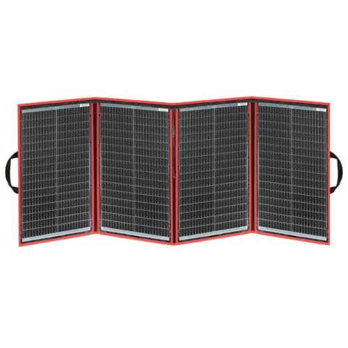 Image of DOKIO 220W 18V Foldable Solar Panel Kit Lightweight(9.7lb, 26x19inch) Monocrystalline(HIGH Efficiency) with Controller USB Output to Charge 12V Batteries (All Types: Vented AGM Gel) RV Camper Boat