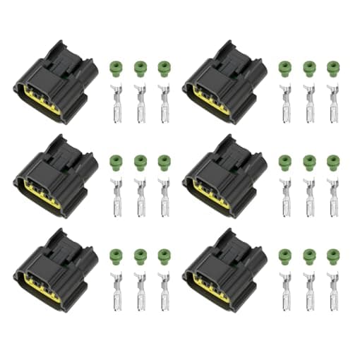 Image of OTOTEC 6 Sets 3-Pin Automotive Ignition Coil Connectors 6098-0141 Compatible with Nissan R35 GTR