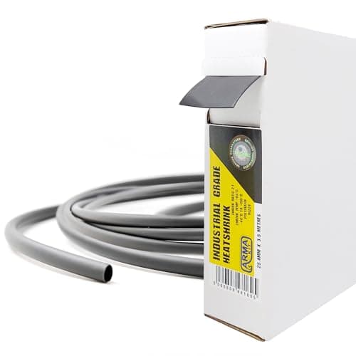 Image of ArmaKit 25.4mm Cable Heat Shrink Tubing Black 3.5 Metre Reel - Wire Heat Shrink Sleeving Rubber Cable Shrink Wrap for use with Heat Gun for heat shrink connectors/electrical solder sleeves