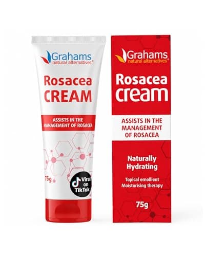 Image of Grahams Natural Rosacea Treatment for Face Redness Moisturizer - Clinically Proven Anti Redness Face Cream to Soothe & Reduce Flare Ups - Natural, Hypoallergenic, Steroid-Free (2.64 fl oz)