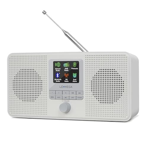 Image of LEMEGA IR4S Stereo WIFI Internet Radio,Portable DAB/DAB+/FM Digital Radio,Spotify Connect,Bluetooth Speaker,Dual Alarms Clock,60 Presets,Headphone-Output,Batteries or Mains Powered -Stone Grey