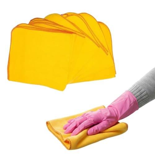 Image of Jumboo Yellow Dusters, Thick and Soft Washable Reusable Cotton Cleaning Cloth, Ideal for Window Kitchen Dusting Polishing Glass Office and Home (4)