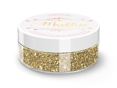 Image of MARBLERS Cosmetic Grade Fine Twinkle Glitter [Light Gold] 0.18oz (5g) | Non-Toxic | Vegan | Cruelty-Free | Eyeshadow, Nail Polish, Nail Art | Festival, Rave & Party Makeup | Body & Face
