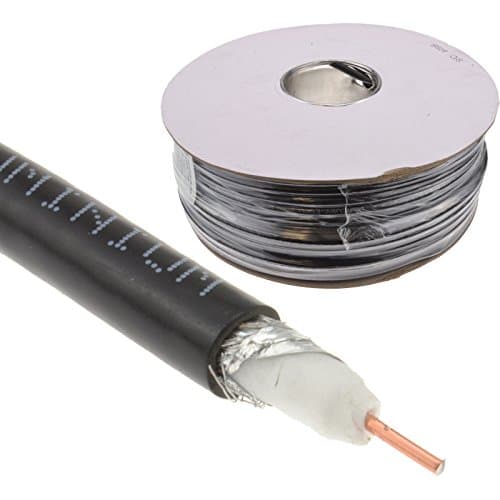 Image of kenable Coaxial RG6U Foam Filled Satellite CCS Cable Reel 100m Lead Black [100 metres]