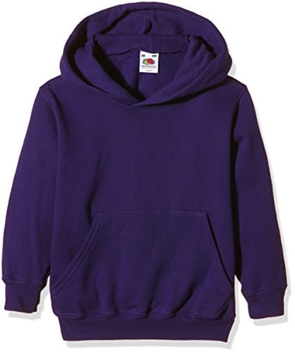 Image of Fruit of the Loom Childrens Hooded Sweatshirt Hoodie (AGE 7/8, PURPLE)