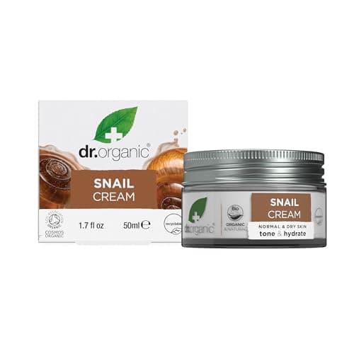 Image of Dr Organic Snail Gel Cream, Healthy-Aging, Moisturising, Mens, Womens, Normal & Dry Skin, Natural, Vegetarian, Cruelty-Free, Paraben & SLS-Free, Recycled & Recyclable, Organic, 50ml