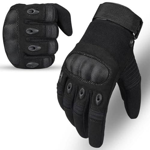 Image of Hand Fellow Motorbike Gloves Leather – Motorcycle Gloves Mens with Knuckle Protection – Motorbike Gloves for Riding, Racing, and Dirt Biking – Durable Motorcycle Gloves (New Black, L)
