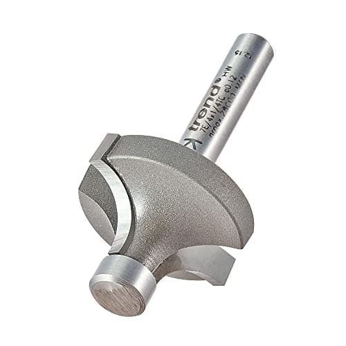 Image of Trend Professional Pin Guided Round Over Router Cutter, 9.5mm Radius, 1/4 Inch Shank, 29mm Cut Diameter & 15.8mm Cut Length, Tungsten Carbide Tipped, 7E/4X1/4TC