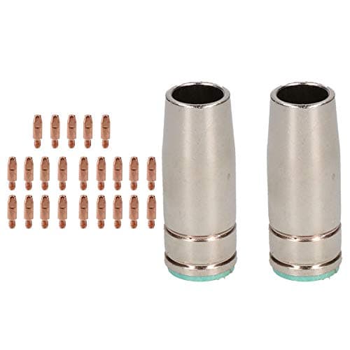 Image of 2 Shroud & 25 x 0.8mm Contact Tips MIG Welding Binzel Style Euro Torch MB25