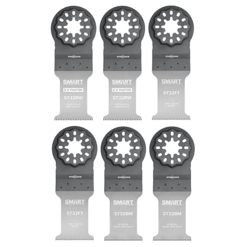 Image of Smart 6 Piece Starlock Fitment Multi Tool Blade Set, 6 x Multitool Blades, ST6MAK