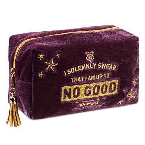 Image of Harry Potter Makeup Bag for Women, Teenagers, Girls - Velvet Hogwarts Cosmetic Bags Travel Accessories - Gifts for Girls (Purple)