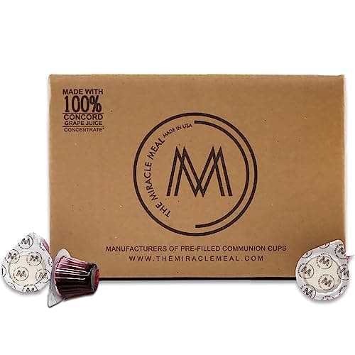 Image of The Miracle Meal Pre-Filled Communion Cups & Wafer Set - Box of 250 | Prepackaged Holy Communion Bread & 100% Concord Grape Juice | Ready to Serve for Churches & Fellowship Gatherings