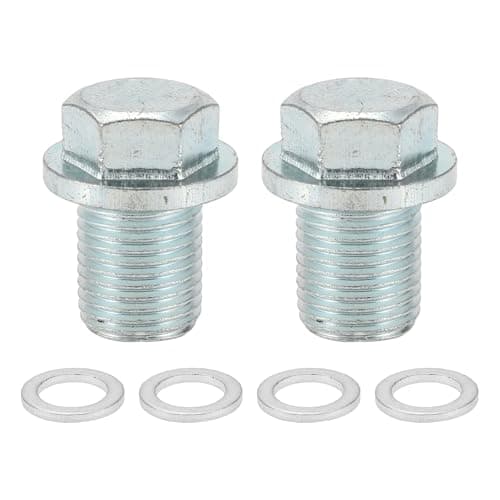 Image of RATCHROLL 1 Set Universal Oil Drain Plug Anti Leakage 0.96" Height Oil Pan Drain Bolt Screw Thread Repair with Gasket Silver Tone Steel Aluminum M13x1.25