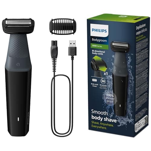 Image of Philips Bodygroom Series 3000 Showerproof Groin and Body Trimmer, Close and Comfortable Shave, Complete Body Grooming, 50 Min. Runtime, Model BG3017/01, Black