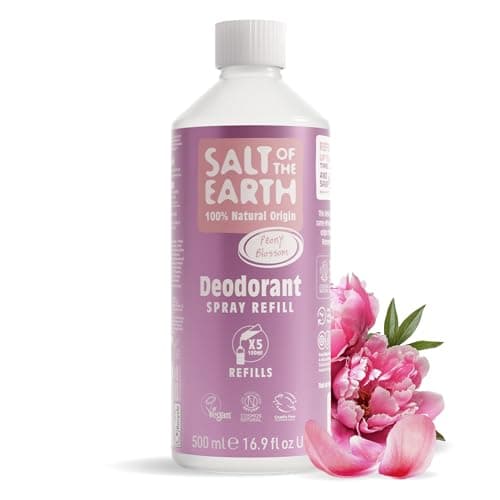 Image of Salt of the Earth - Natural Deodorant Spray Refill - Peony Blossom - 100% Natural Origin Ingredients - Vegan - Suitable for Men, Women & Children - 500ml