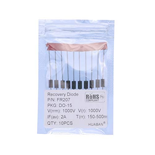 Image of HUABAN 10PCS FR207 Fast Recovery Rectifier Diode 2A 1000V 150-500ns DO-15 (DO-204AC) Axial 2 Amp 1000 Volt
