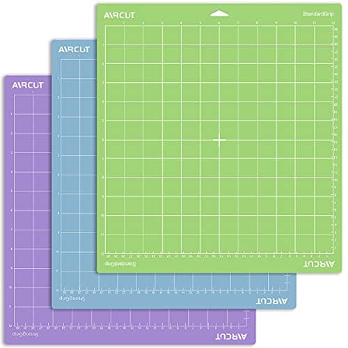 Image of AIRCUT Cutting Mat for Cricut Maker/Explore Air 2/Air/One(12x12 Inch, StandardGrip, LightGrip, StrongGrip) Multiple Adhesive Sticky Quilting Cricket Cutting Mats Replacement Accessories for Cricut