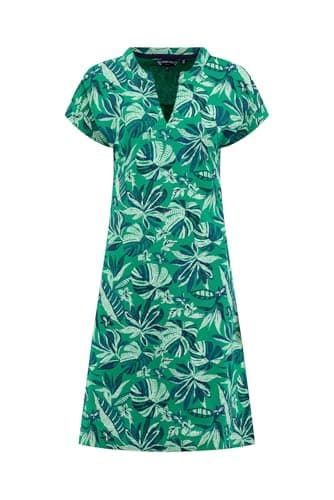 Image of Weird Fish Suffolks Printed Jersey Dress Cactus Green Size 16