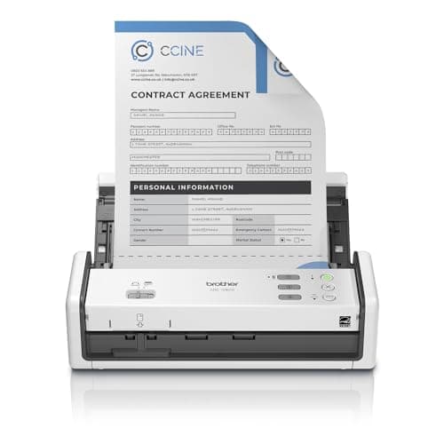 Image of Brother ADS-1350W Wireless Compact Desktop Scanner | Scan Speeds of Up to 30ppm | Single Pass Double-Sided Scanning
