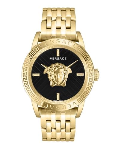 Image of Versace Men's Quartz Analog Watch with Stainless Steel Strap mid-39745, Gold