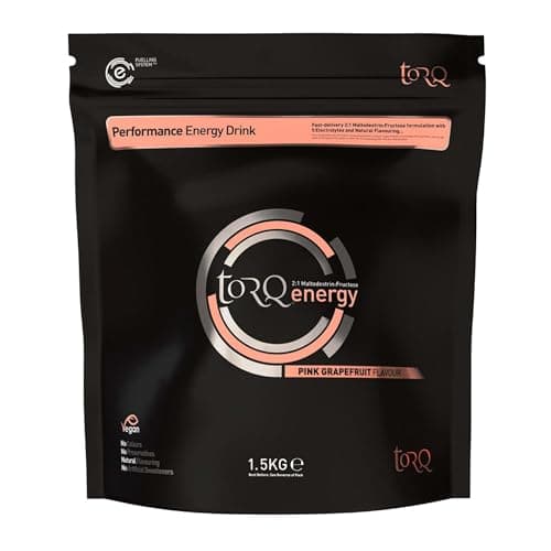 Image of TORQ Flavoured Electrolyte Powder - Natural Pink Grapefruit Isotonic Hydration Powder with Electrolytes Drink | Fast Delivery Energy Drink with High Carbohydrates and Sodium | 45 Single Servings