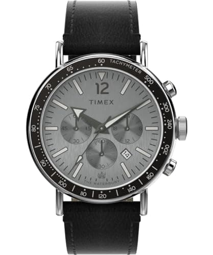 Image of Timex Men's Chronograph Quartz Watch with a Leather Strap Standard Chrono