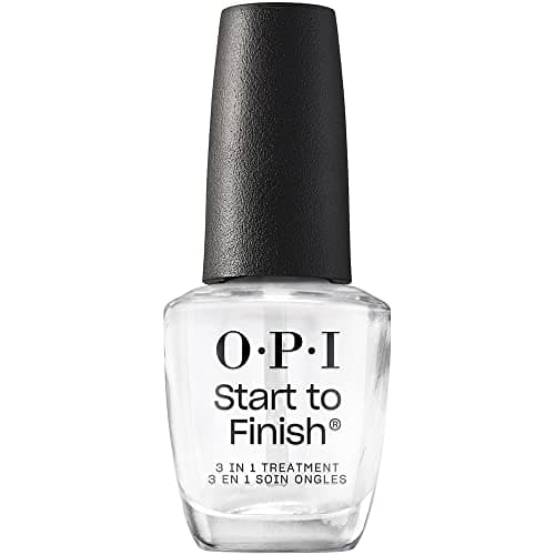 Image of OPI Start to Finish - 3-in-1 Nail Polish Treatment, Base Coat, Top Coat, Nail Strengthener - Vitamin A & E, Vegan Formula (15ml)