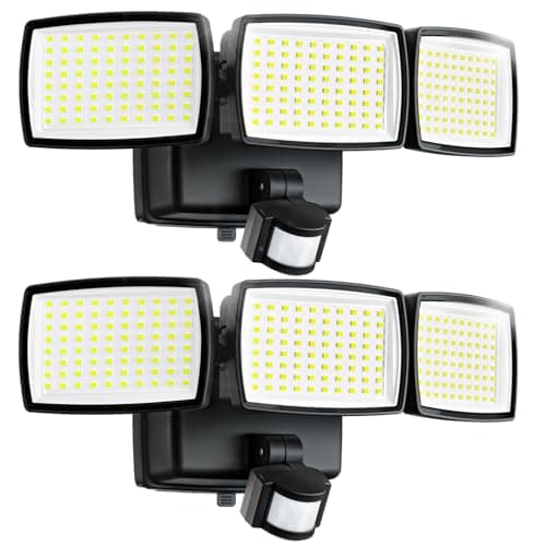 Image of AIXPI Battery Powered Outdoor Lights, 240 Led Security Lights Outdoor Motion Sensor PIR, IP65 Waterproof Outdoor Wall Lights Wireless Flood Lights Indoor for Gardern Yard Porch Garage, 2 Pack