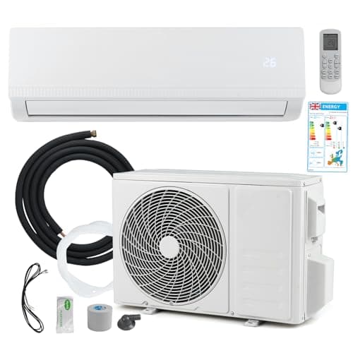 Image of TANGZON 9000 BTU Wall Mounted Air Conditioner, 5 in 1 Split Air Conditioner with Cooling Heating Dehumidifying Fan and Air Purifying, Heat Pump, Remote Control, A++ Energy Saving AC Unit