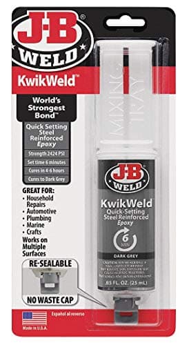 Image of J-B Weld 50176 KwikWeld Steel Reinforced Epoxy Syringe - Dries Dark Grey - 25 ml by J-B Weld