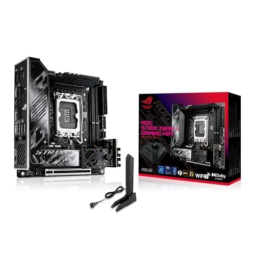 Image of ASUS Intel ROG Strix Z890-I Gaming WiFi Mini-iTX motherboard, 10+1+2+1 power stages, DDR5 slots, PCIe 5.0 w/ full support for next-gen GPUs, two M.2 slots, WiFi 7, AI Overclocking, AI Networking II