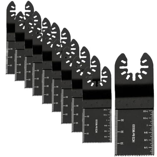 Image of 10 Pcs Multi Tool Blades Oscillating Saw Blades Universal Oscillating Quick Release Saw Blades Compatible with Dewalt, Milwaukee, Makita, Ryobi, Rockwell, Bosch
