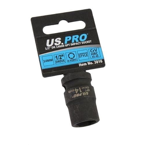 Image of US PRO Tools 14mm Impact Socket 1/2" Drive 6 Point Single Hex 3816