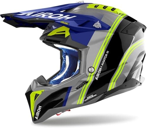 Image of AIROH AVIATOR 3 HIMA BLUE GLOSS XS