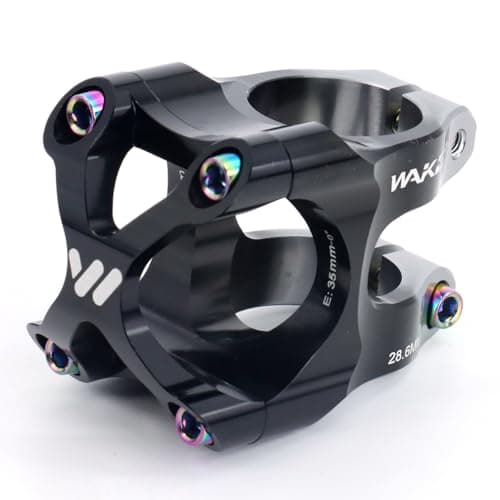 Image of CYSKY 35mm MTB Stem 35mm Clamp Mountain Bike Stem for 35mm Handlebar Clamp 1-1/8 Steer Tube for Mountain, e-MTB, Downhill, Freeride, Gravel (Black & Titanium)