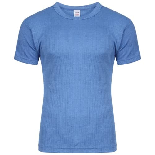 Image of Lifeessentials11 Mens Winter Warm Cotton Thermal Underwear Short Sleeve T Shirt Vest (as8, Alpha, l, Regular, Regular, Blue, L)