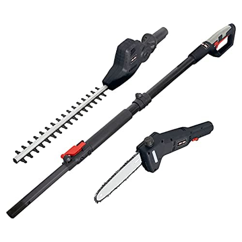 Image of Equip2Clean Electric Hedge Trimmer 2-in-1 Telescopic Pole & Garden Chainsaw | Corded Electric Hedge Cutter 500W 410mm & 710W Pole Saw | Gardening Tool, Bush Trimmer & Tree Saw For Hedges Or Branches