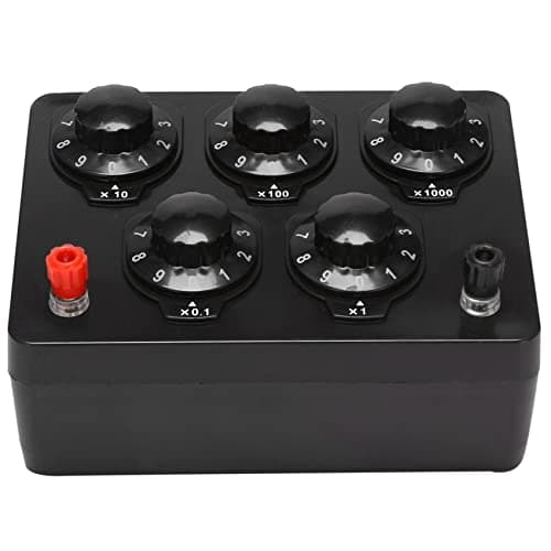 Image of Ocnvlia Black Resistance Box Iron Variable Decade Resistor Resistance Box 0-9999.9 Ohm 165X125X60Mm forPhysical Teaching