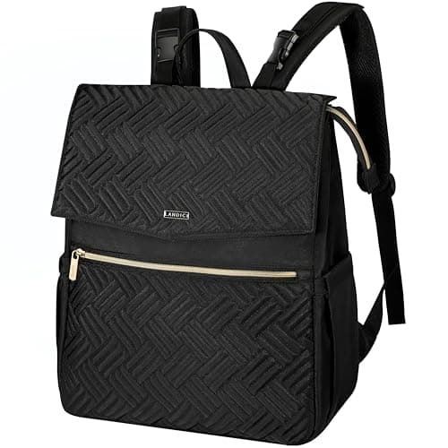 Image of LANDICI Baby Changing Bag Backpack, Multifunction Nappy Change Back Pack Stylish Baby Travel Diaper Bags with Changing Mat, Stroller Straps for Mum Dad Boy Girls (Black)