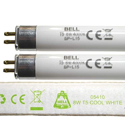 Image of 2 Pack Bundle 8w T5 300mm 12" Fluorescent Tubes Cool White 4000k G5 Cap for Emergency and Strip Lights 8 Watt Bell Lighting 05410