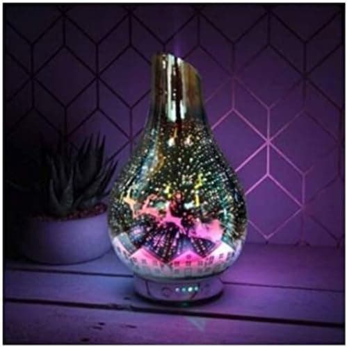 Image of Lesser & Pavey Desire Silver Santa Sleigh Humidifier Diffuser - Essential Oil Ultrasonic Aromatherapy Air Humidifier – 4 Mist Modes, Colourful Light + Auto Shut-Off